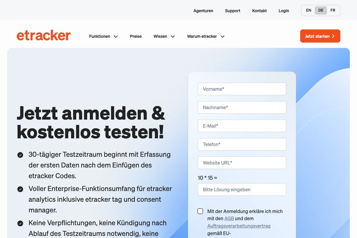 eTracker ist eine Premium-Alternative zu Google Analytics mit vielen Funktionen.