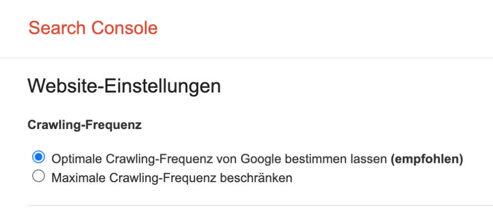 Crawling-Frequenz