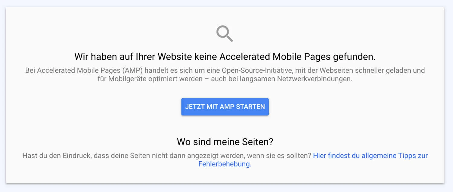 AMP-Bericht in der Google Search Console