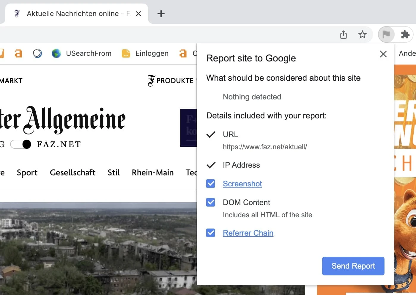 Suspicious Site Reporter