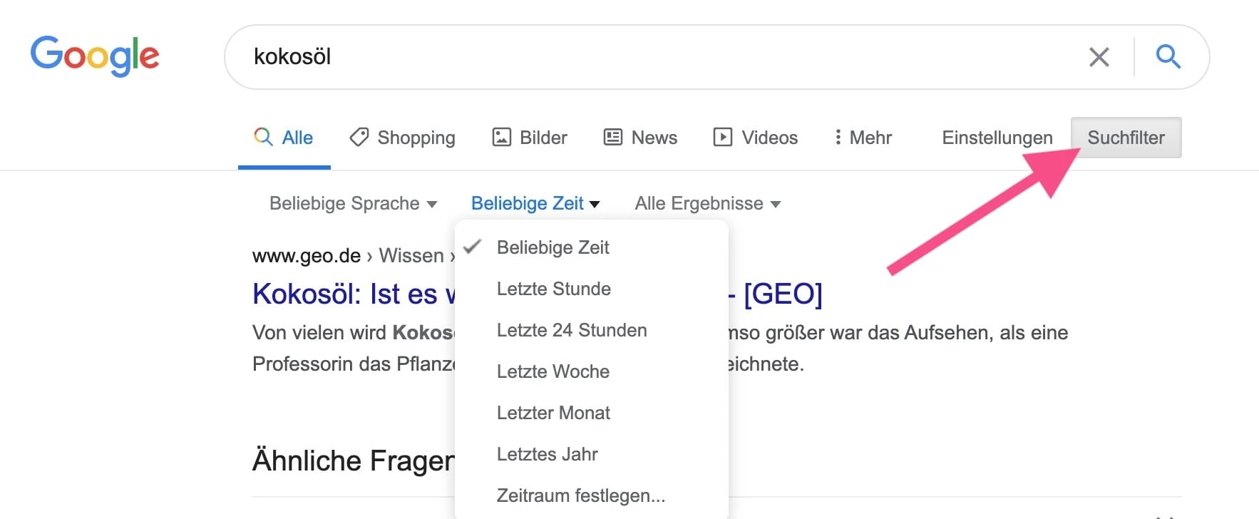 Google-Suchfilter