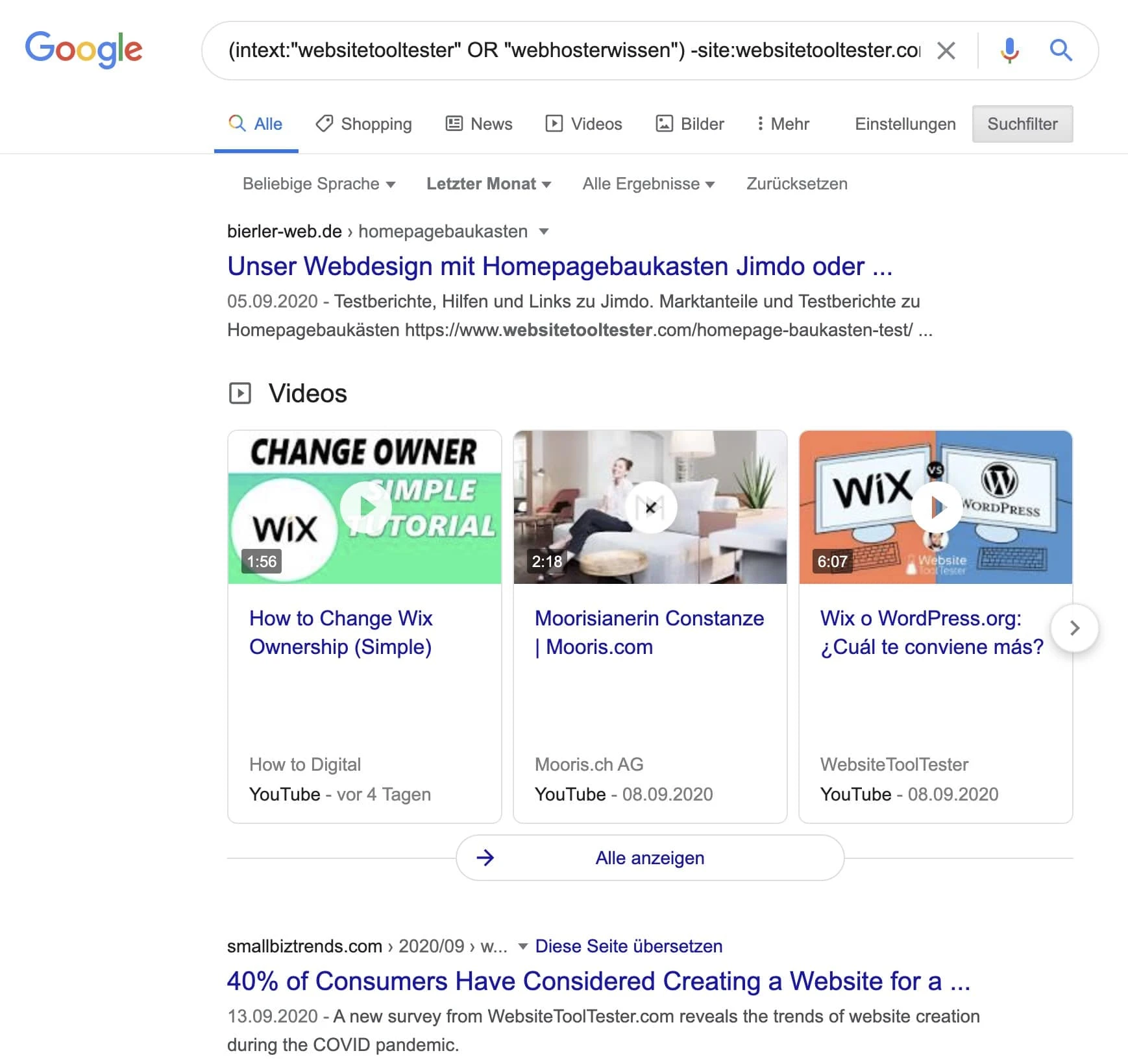 Suchbefehl, um Brand Mentions von Konkurrenten zu finden