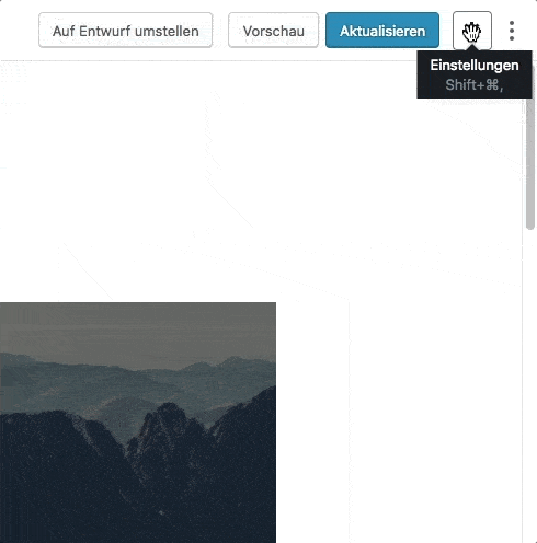 Post-Einstellungen bei Gutenberg