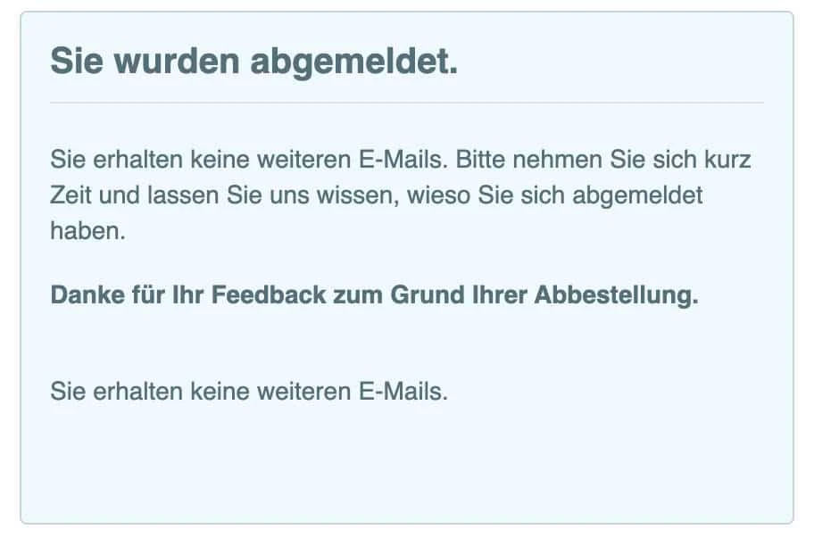 Abmelden-Seite