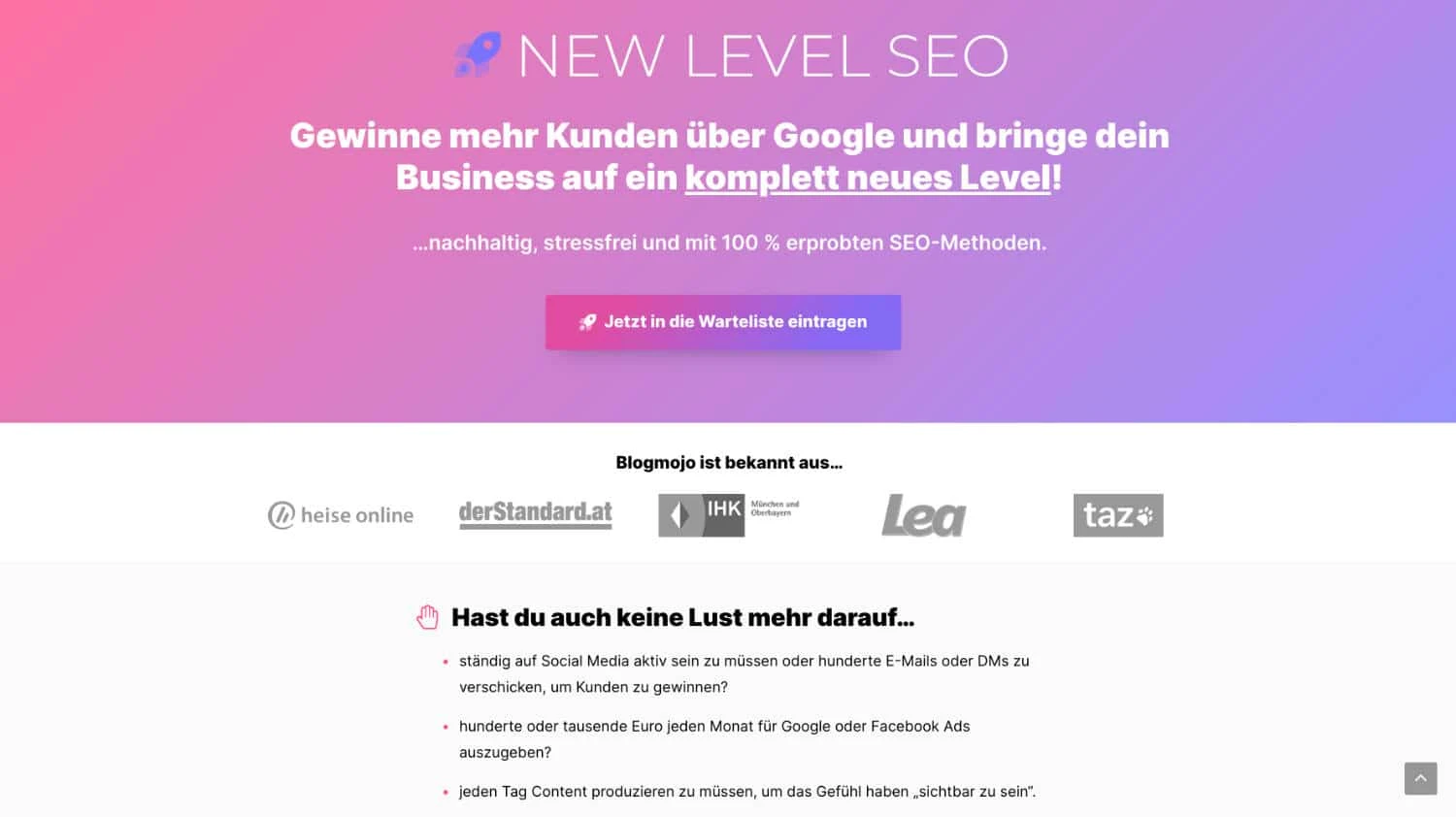 Salespage New Level SEO