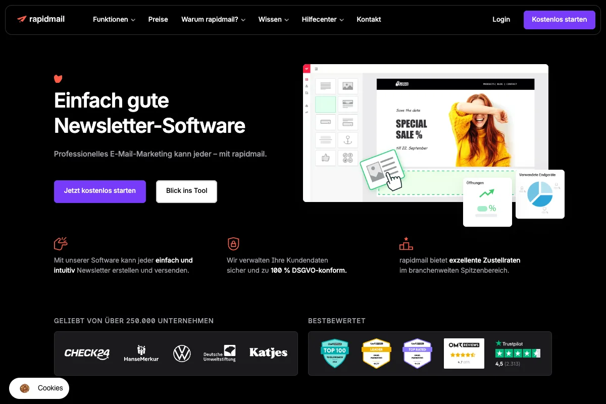rapidmail Newsletter-Tool als Mailchimp-Alternative