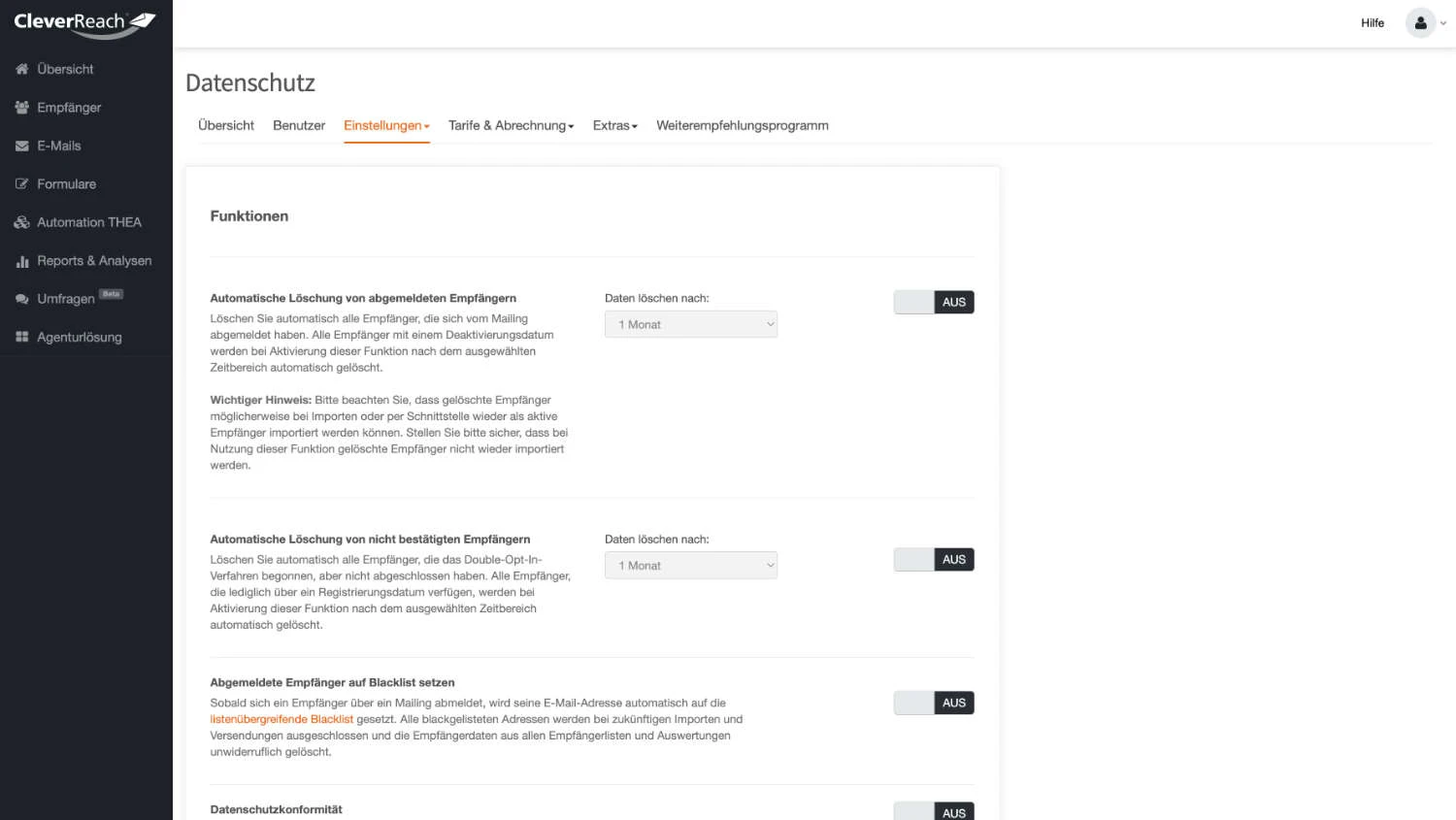 Newsletter Datenschutz
