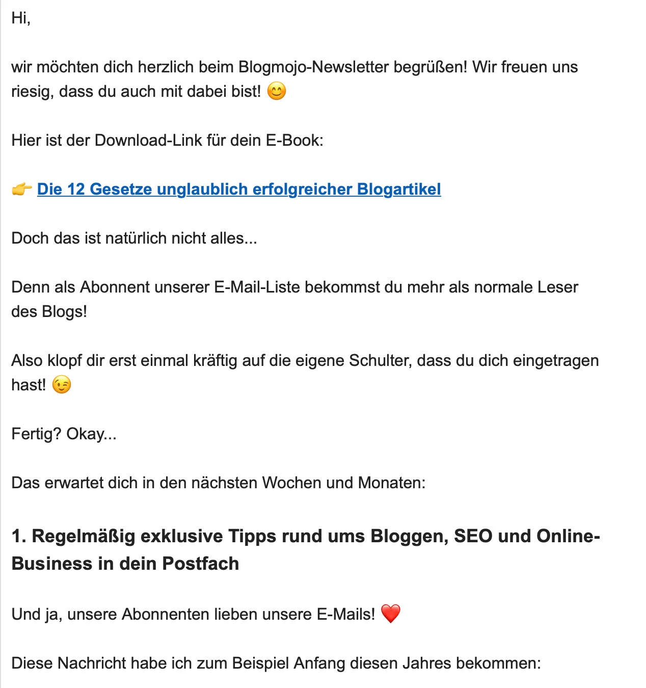 Willkommens-Mail-Blogmojo