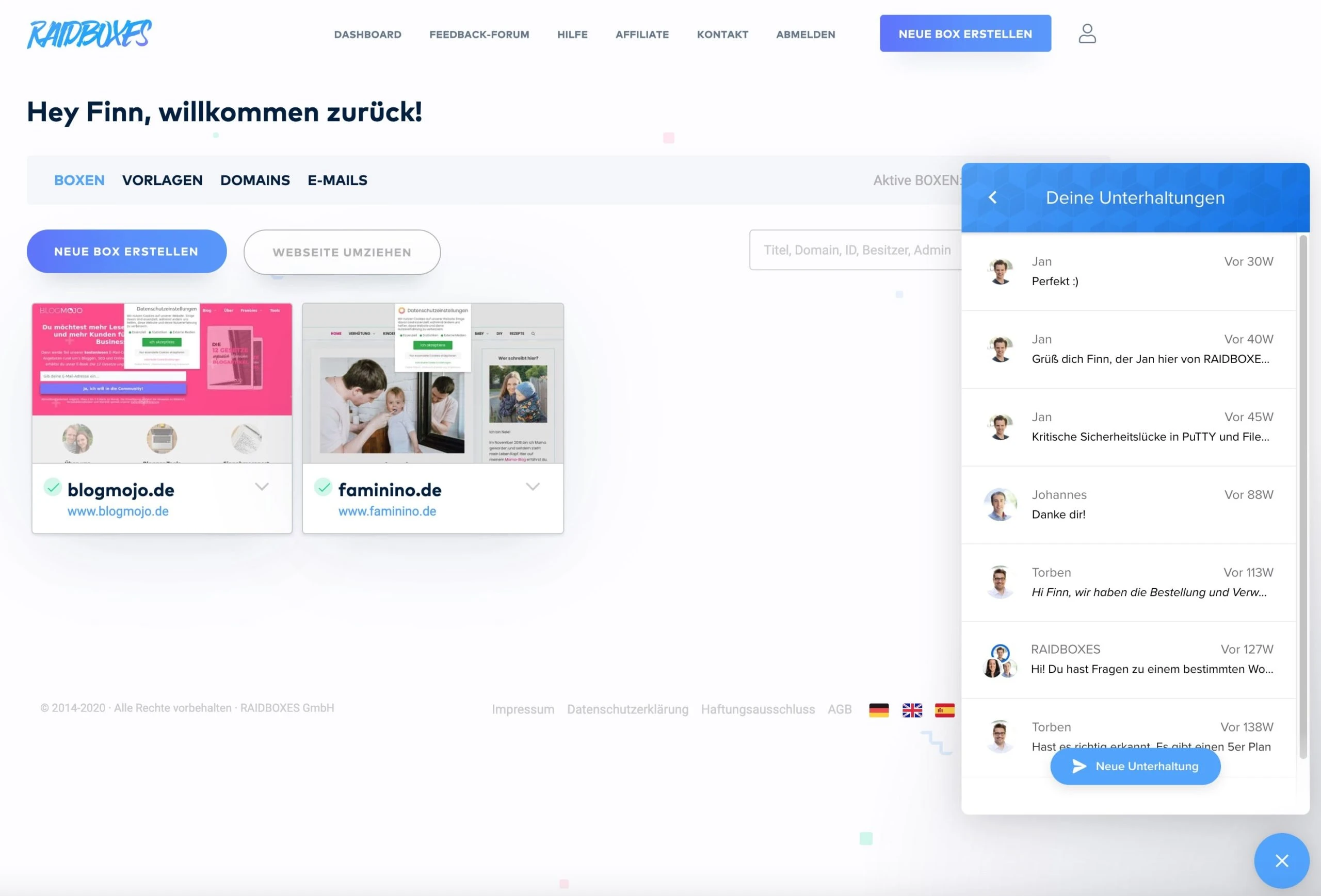 Chat-Support über Intercom