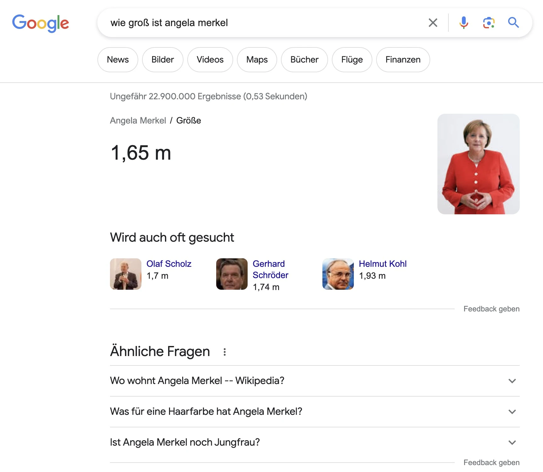 Einfache Know-Suchanfrage mit Featured Snippet in den Google-Suchergebnissen