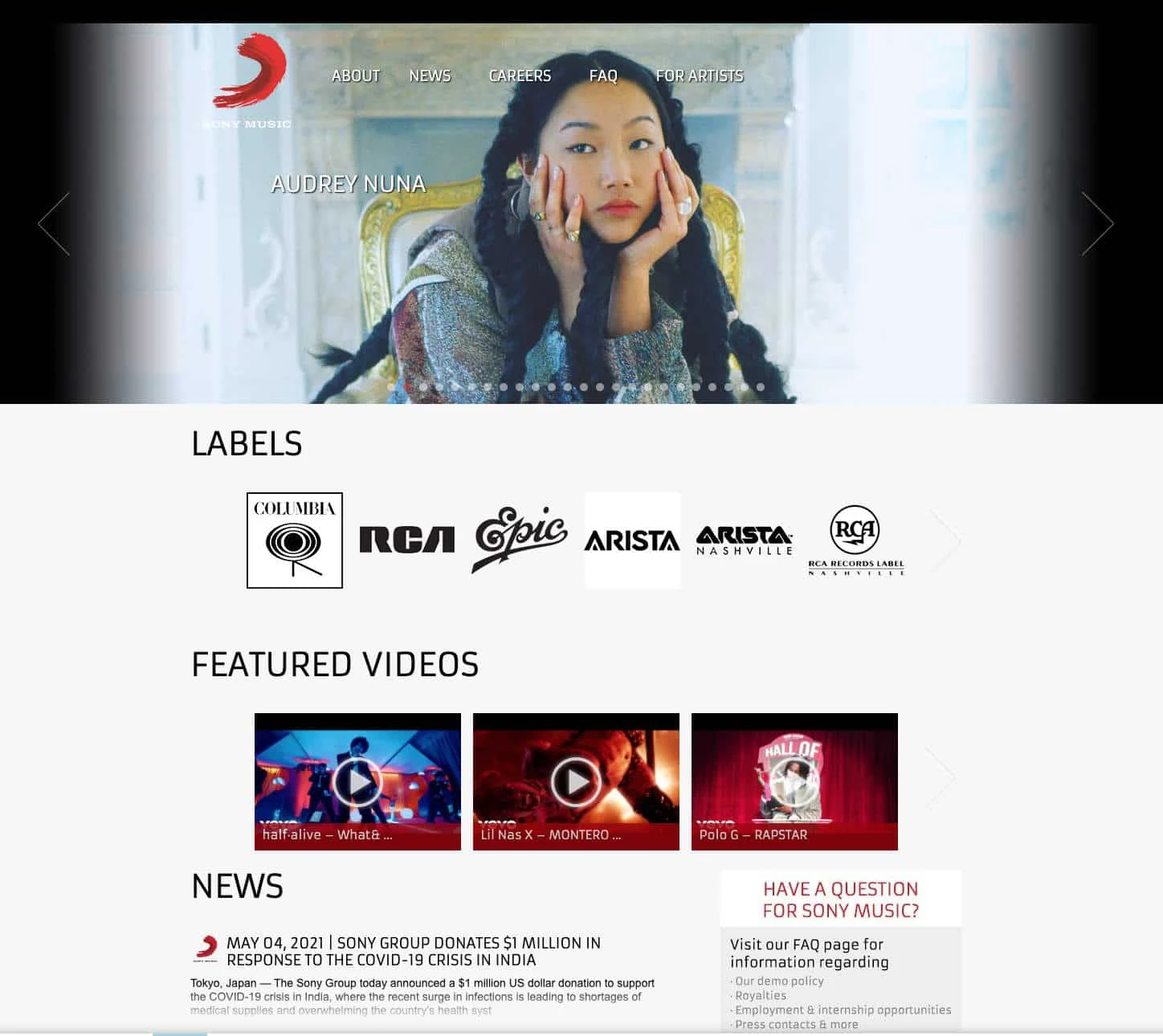 Sony Music verwendet WordPress