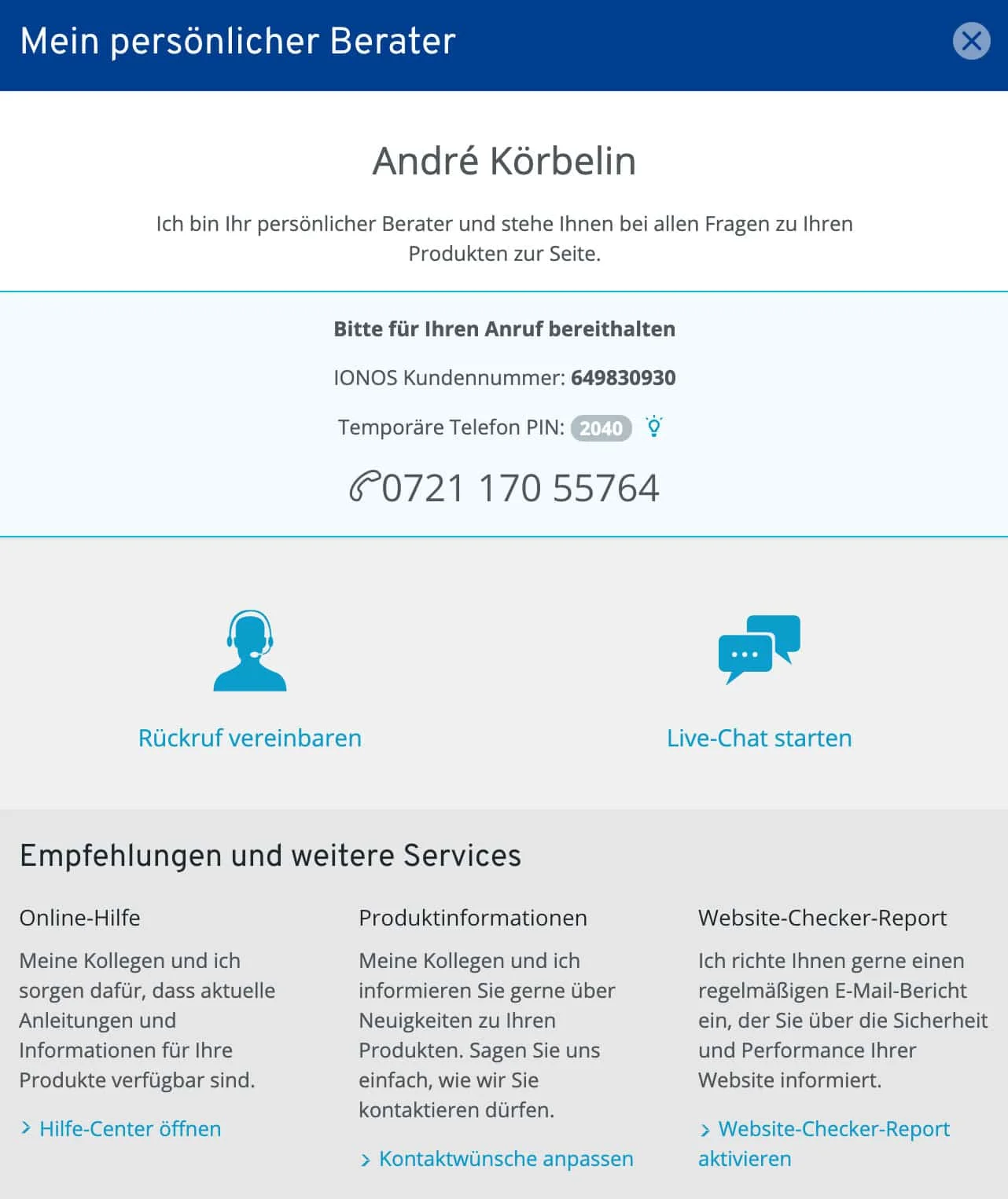 Der 1&1 Kundenservice ist genial. Du hast mehrere Möglichkeiten, mit diesem in Kontakt zu treten