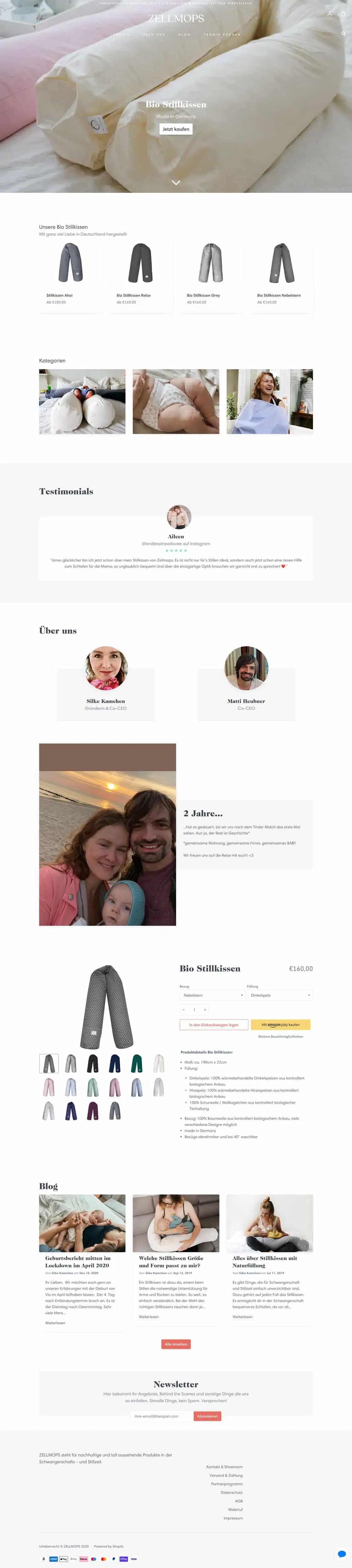 Zellmops ist ein tolles Beispiel für eine mit 1&1 erstellte Website