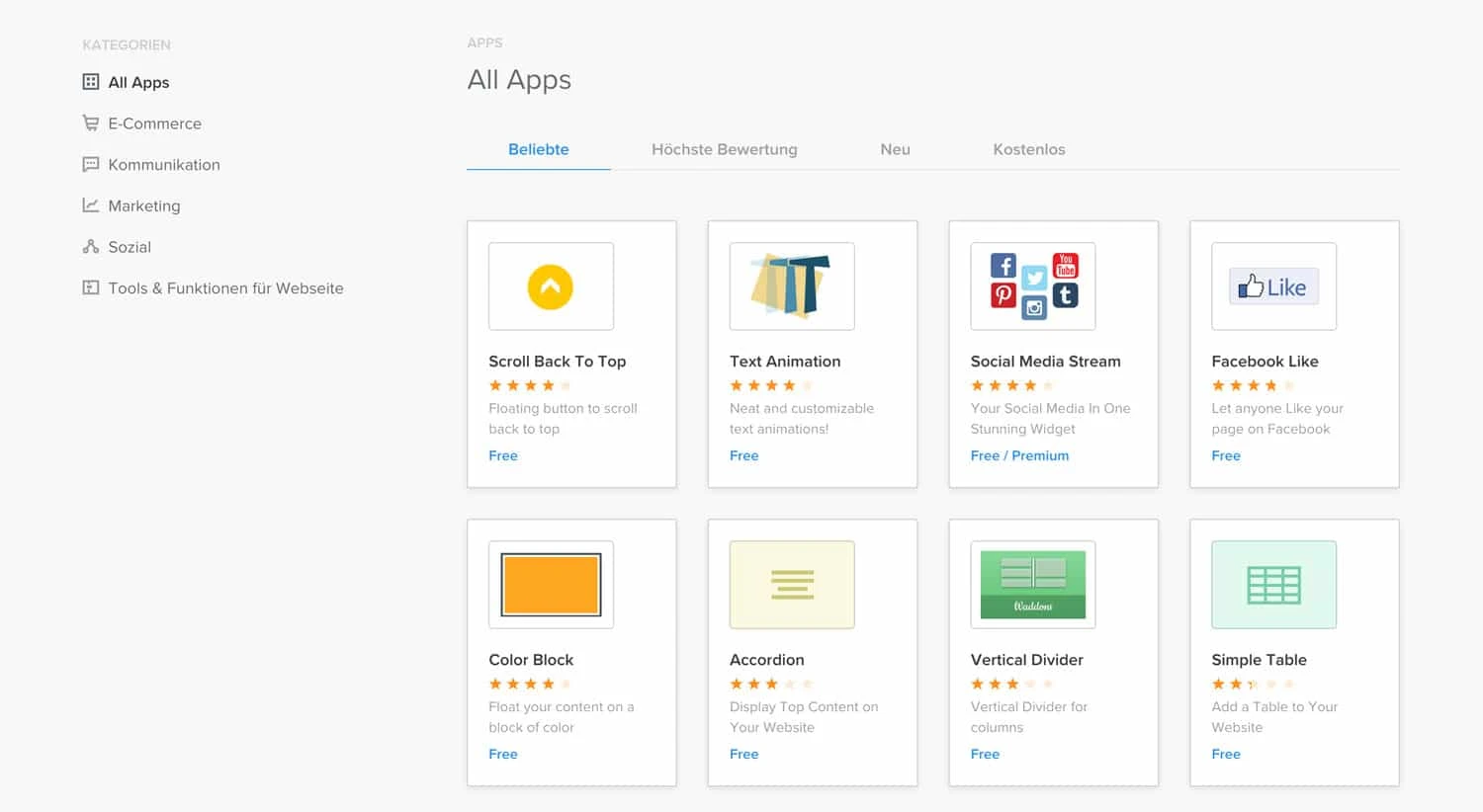 Du kannst Weebly mithilfe zahlreicher Apps perfekt an deine Bedürfnisse anpassen