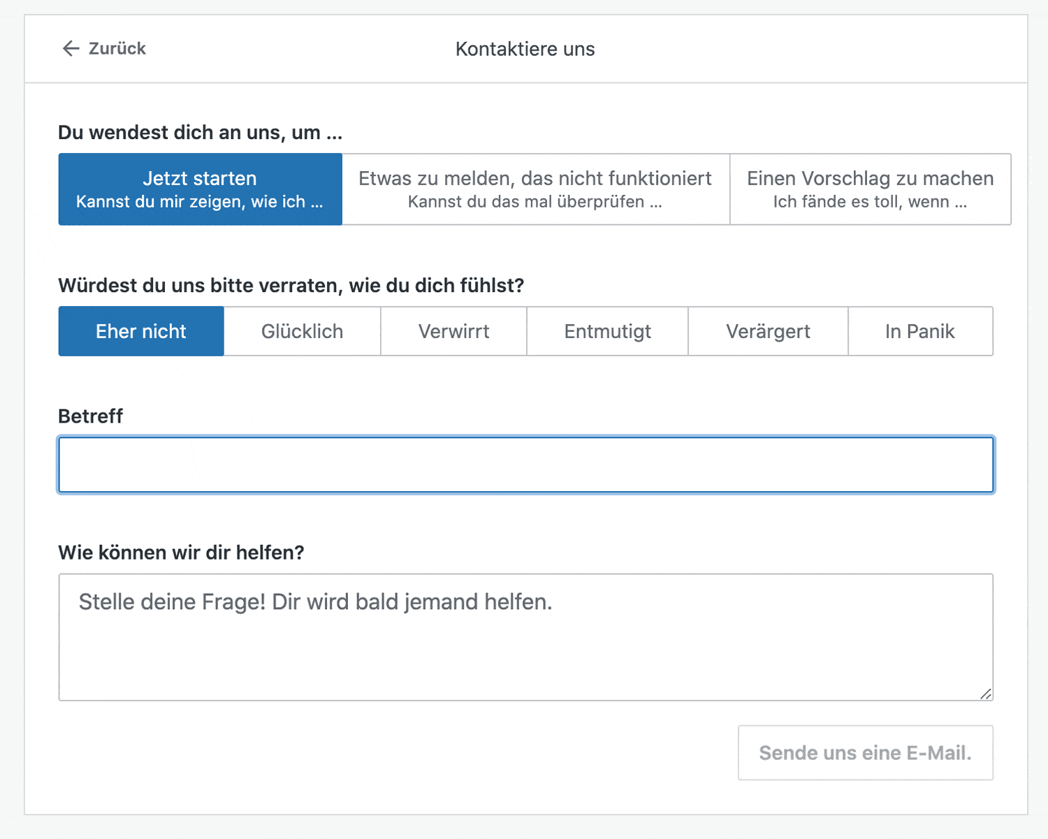 WordPress.com bietet dir einen umfangreichen Support per Mail