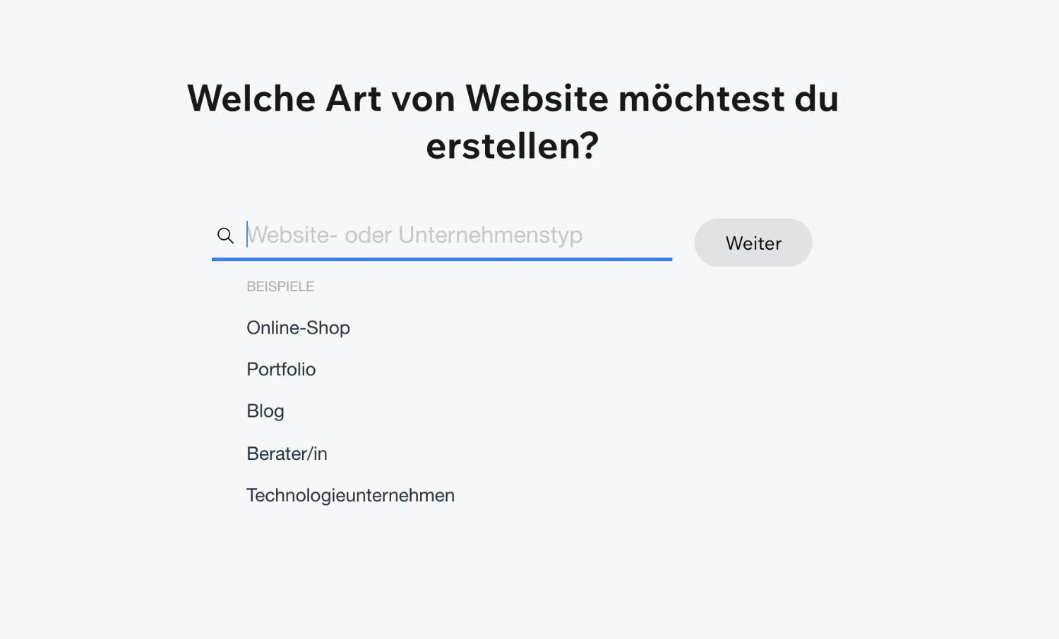 WIX Ersteinrichtung