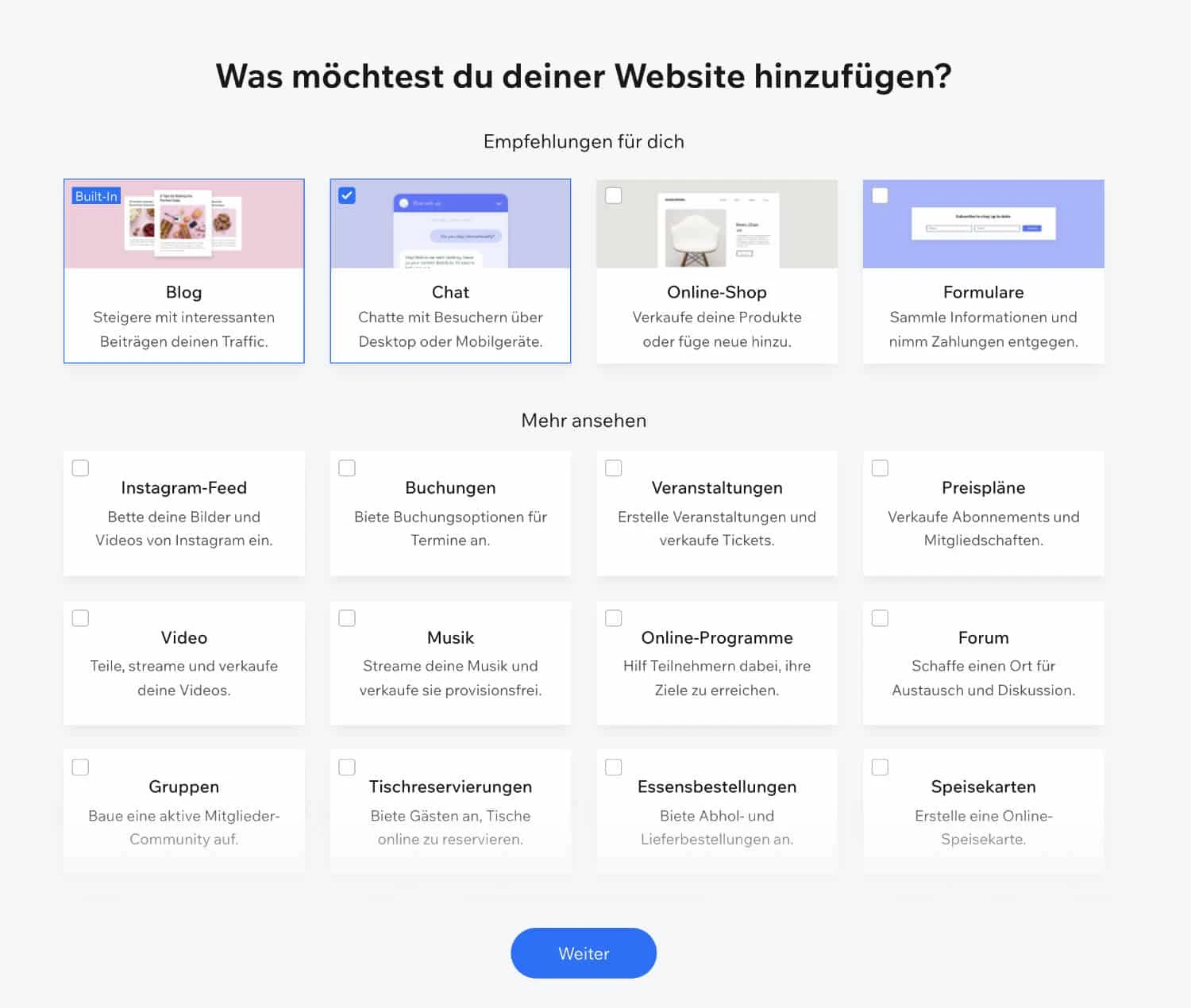 WIX Funktionen