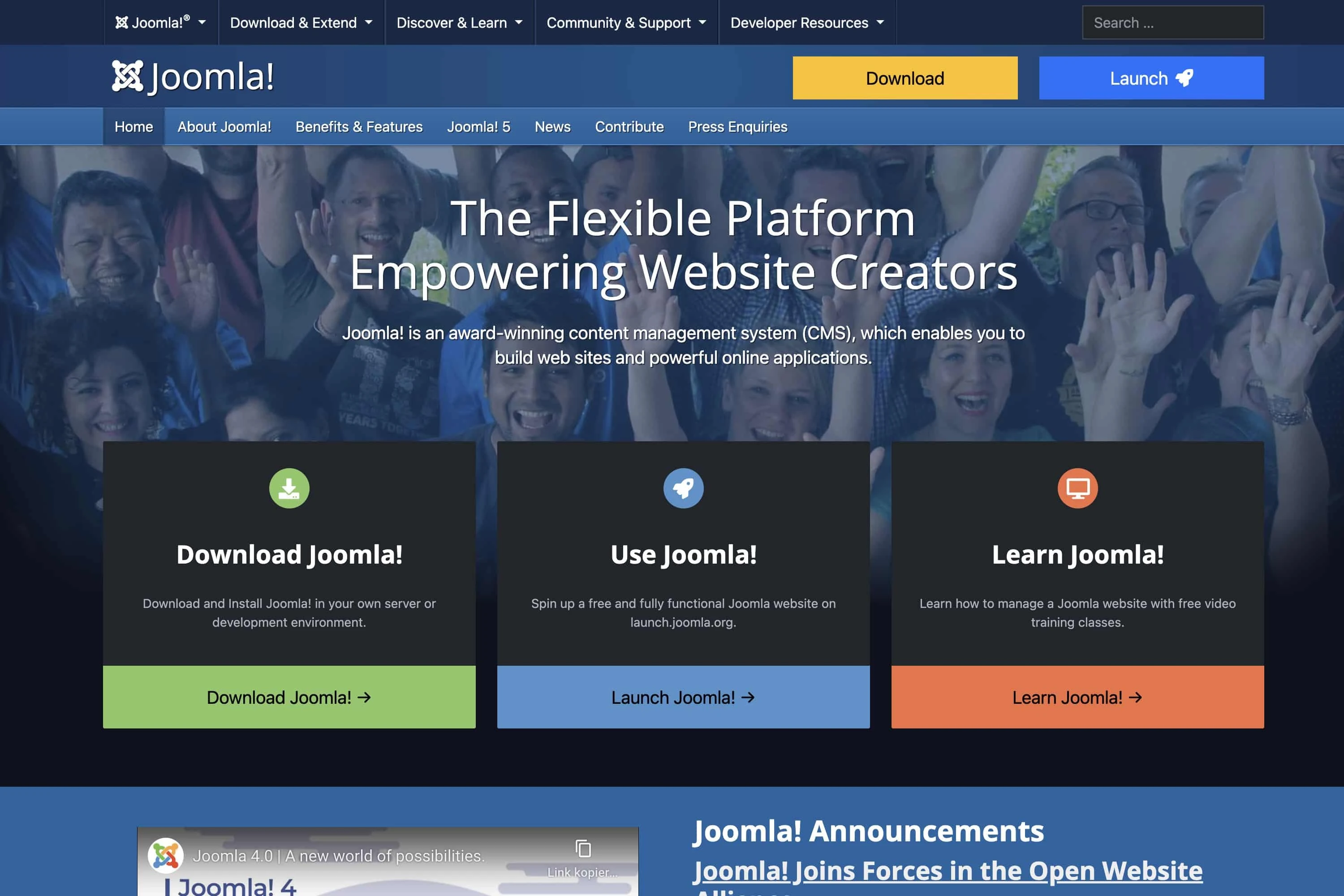 Joomla bietet dir ähnlich wie auch WordPress ein schlankes CMS mit vielen Einstellungsmöglichkeiten