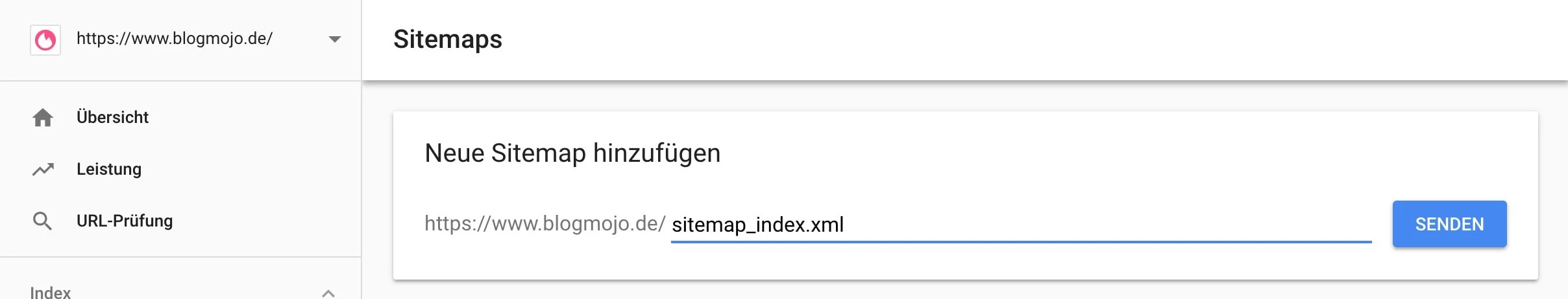 Neue Sitemap mit HTTPS hinzufügen