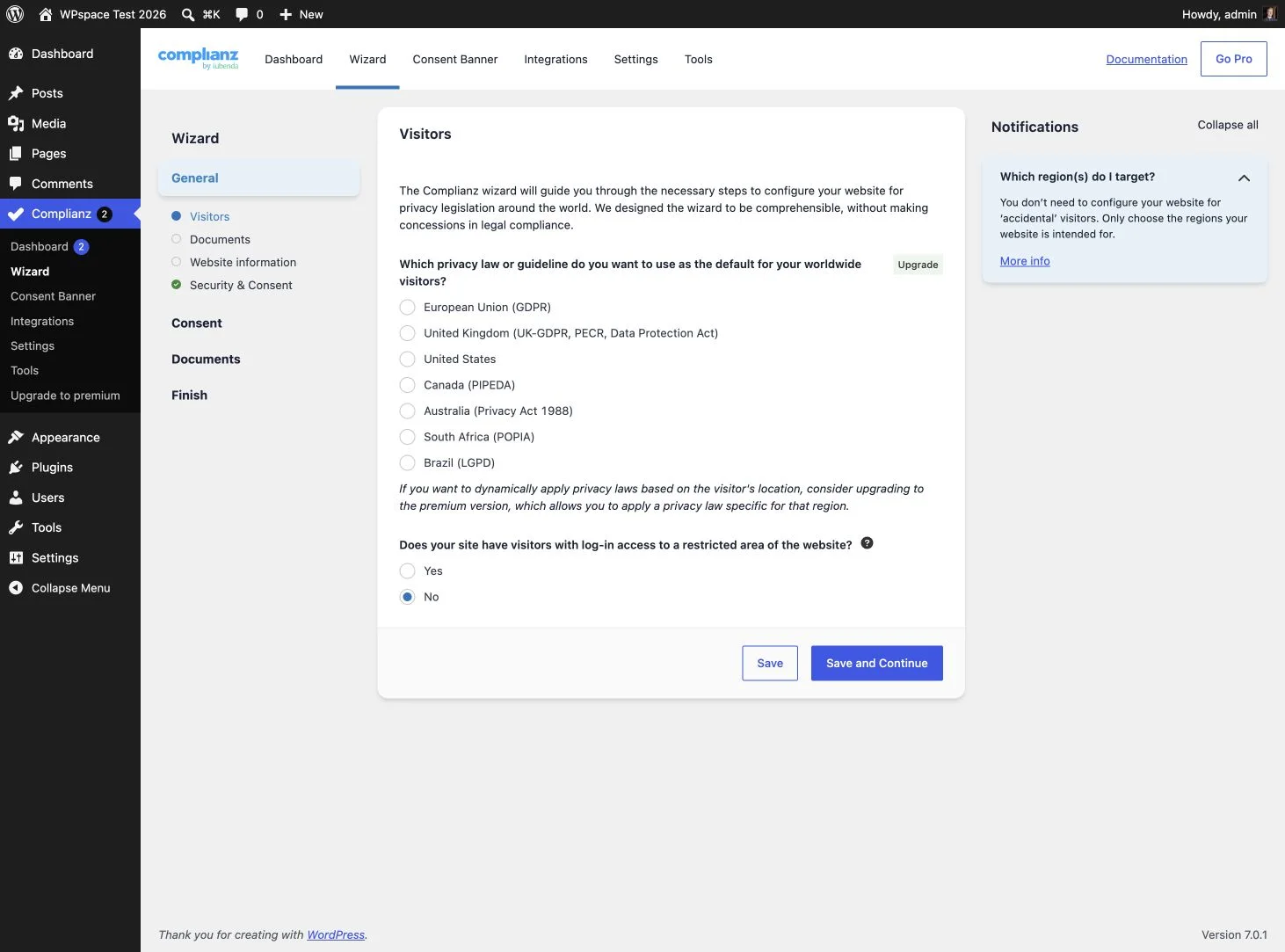 Geführter Complianz-Assistent in Version 7.5.0