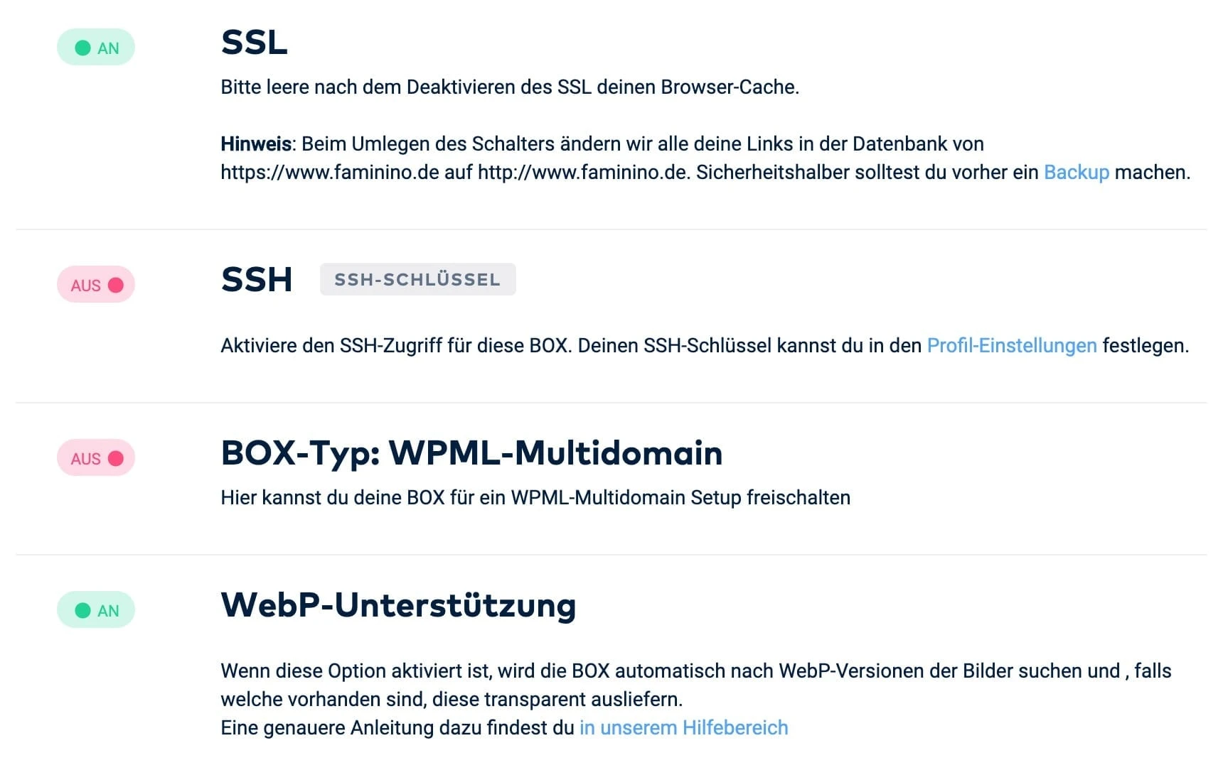 SSL in den Raidboxes-Einstellungen aktivieren