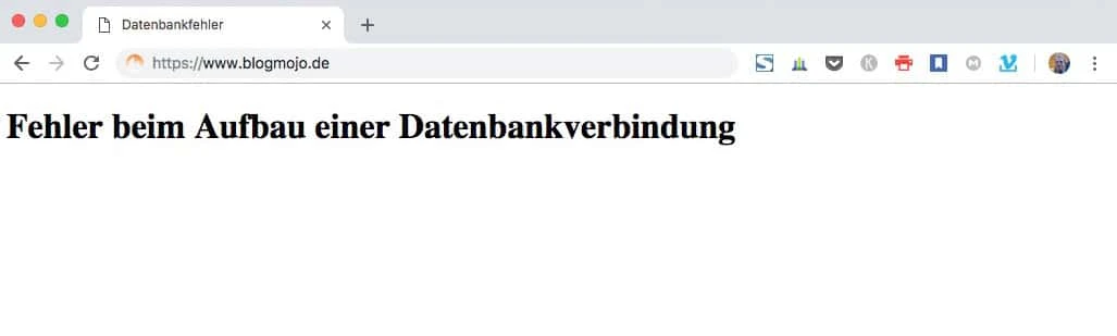 Fehler beim Aufbau einer Datenbankverbindung