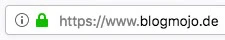 HTTPS mit grünem Schloss im Browser