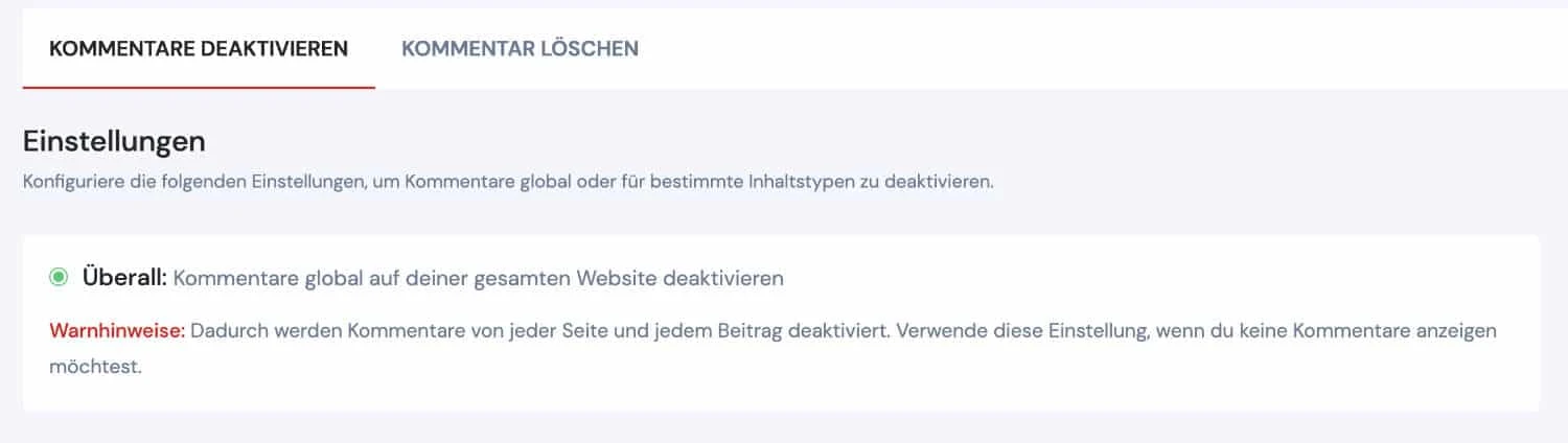Disable Comments