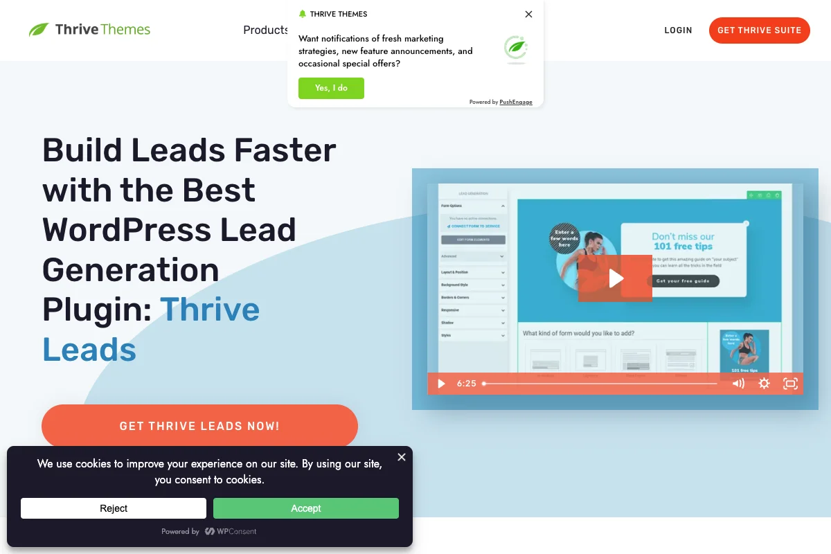 Thrive Leads ist ein Newsletter-Plugin, das mit umfangreichen Funktionen kommt und dir zahlreiche A/B-Testing-Möglichkeiten bietet