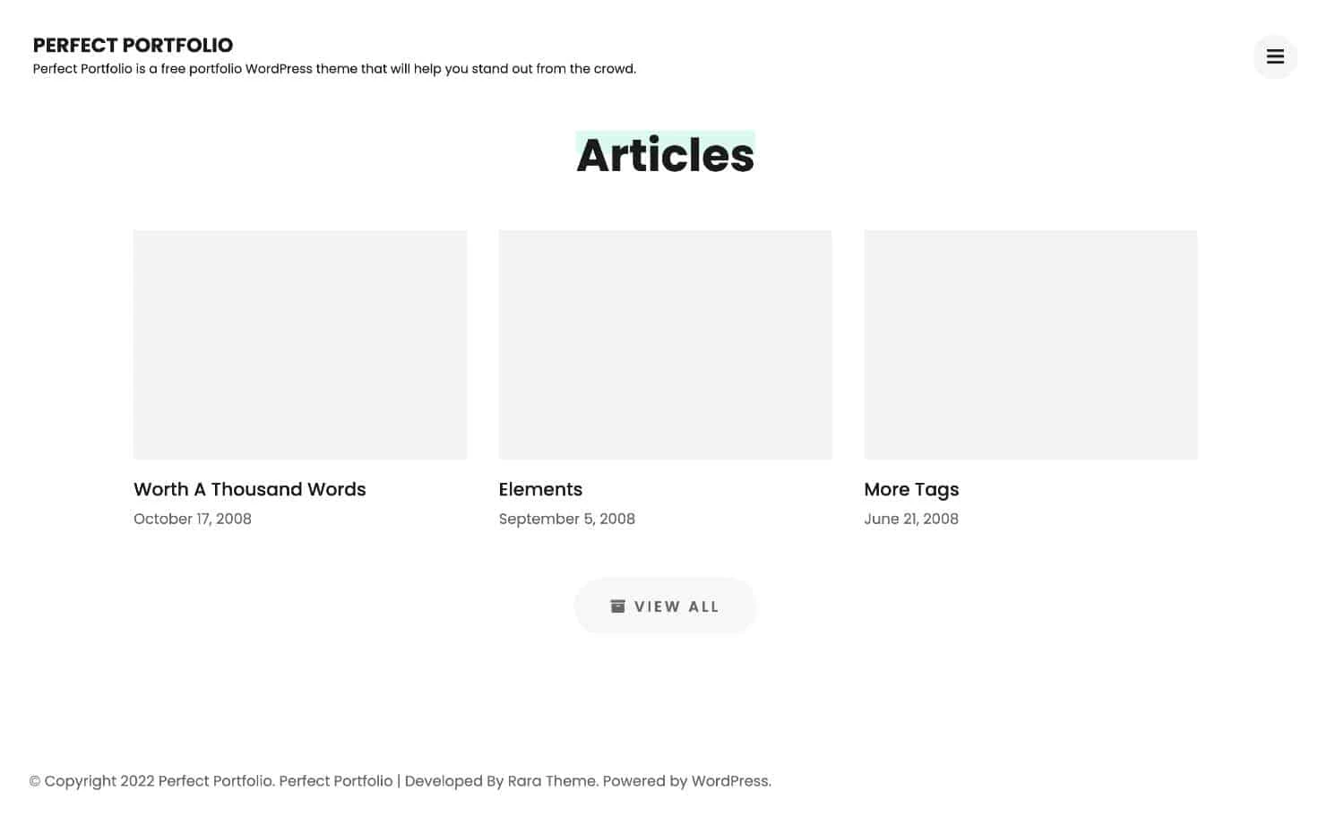 Perfect Portfolio Theme