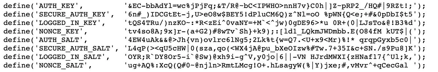 WordPress Keys and Salts