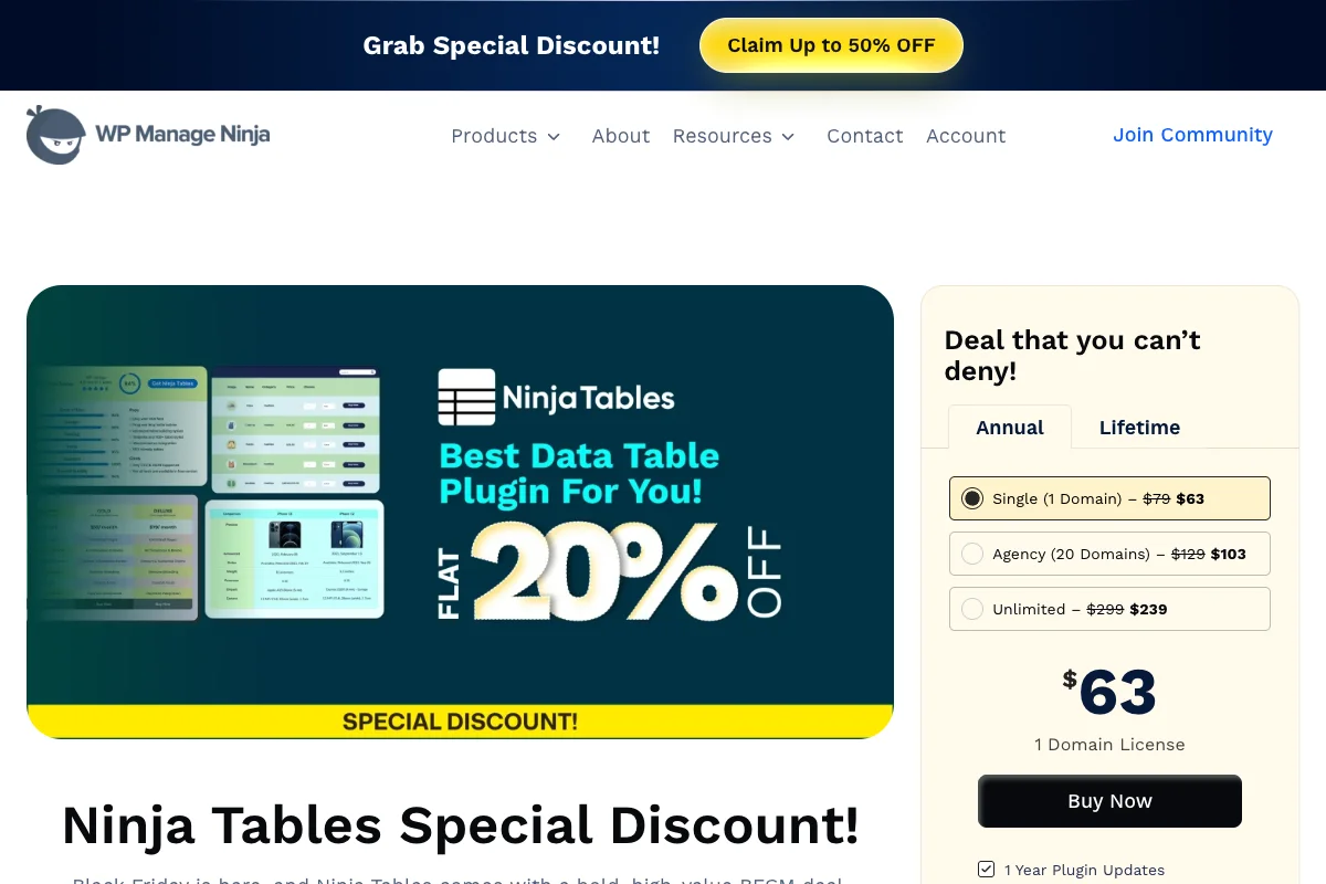 Ninja Tables