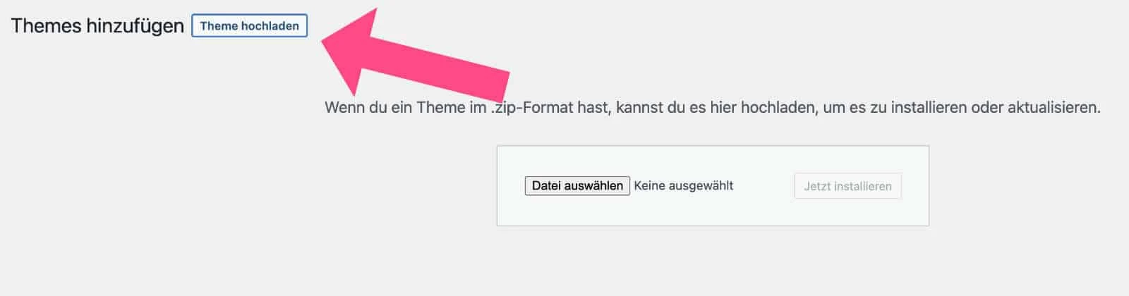 Theme hochladen