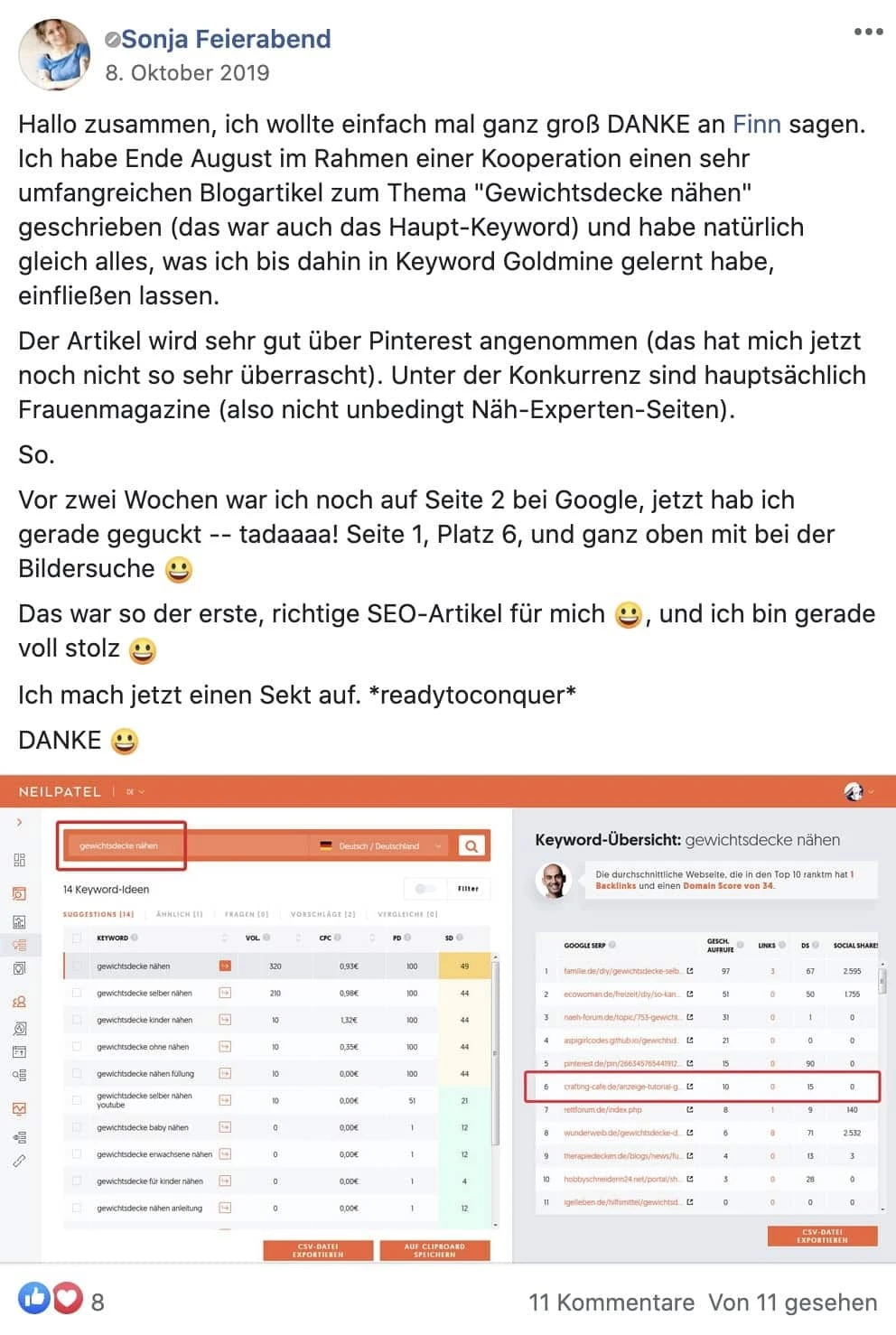 Kundenfeedback von Sonja