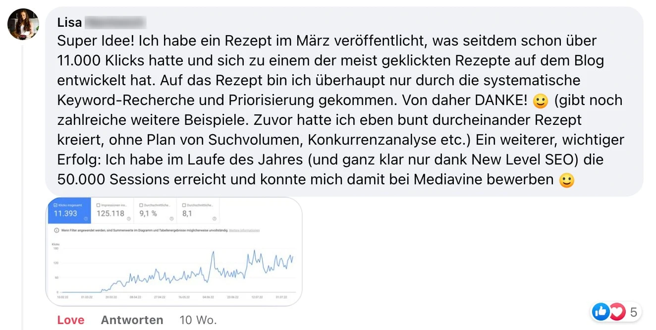 Kundenfeedback von Lisa