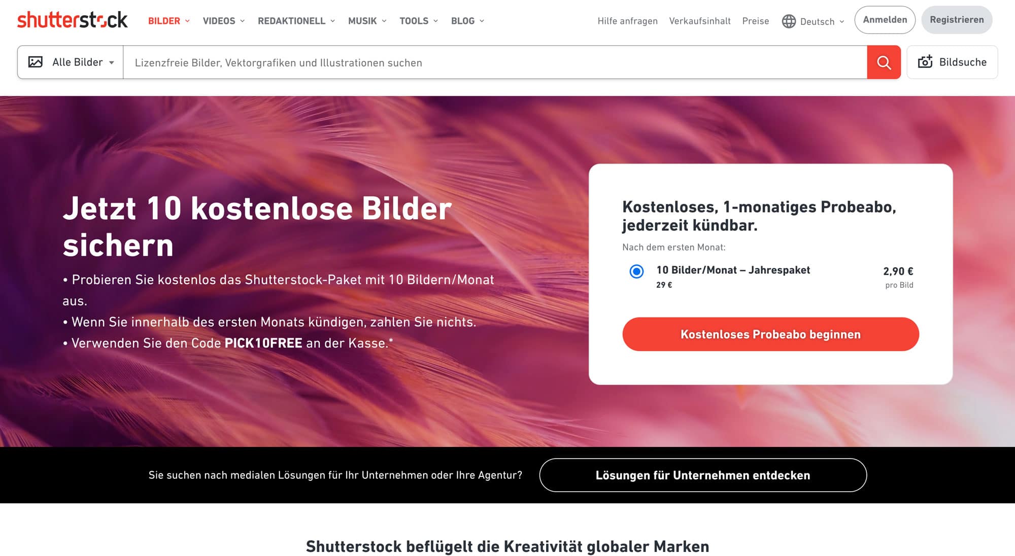 Shutterstock ist eine tolle Premium-Bilddatenbank
