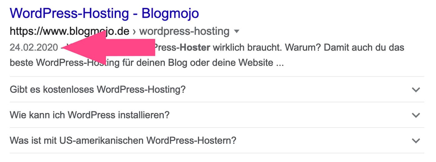 Die Aktualität eines Beitrags ist ein wichtiger Ranking Faktor.
