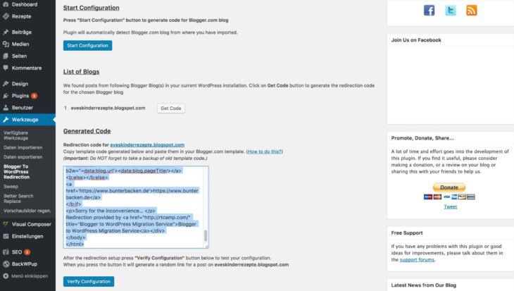 Blogger to WordPress Redirection Code kopieren