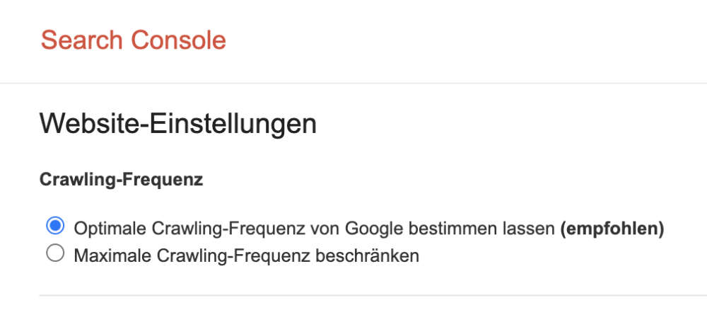 Crawling-Frequenz