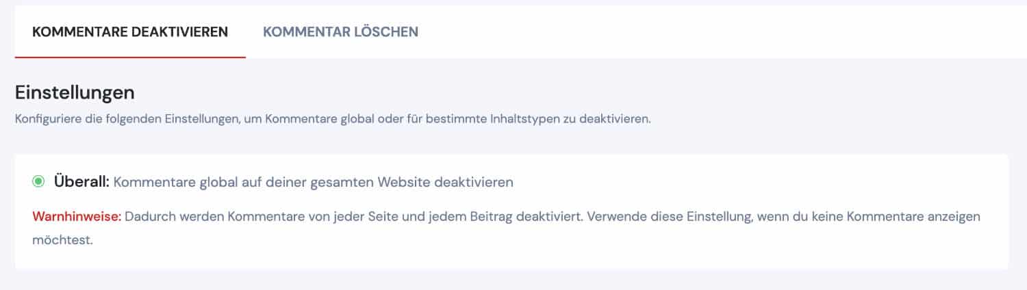 Disable Comments