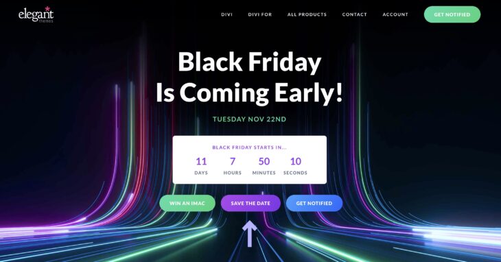 Black Friday 2022 bei Divi (Elegant Themes)