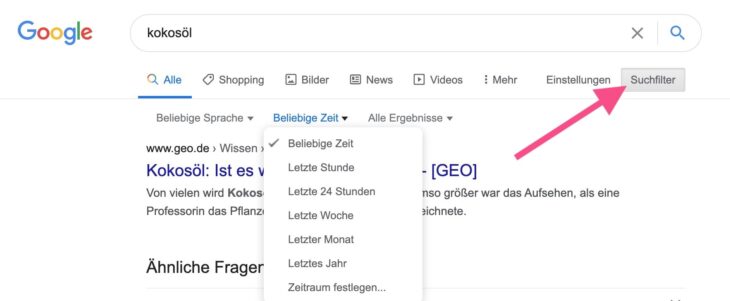 Google-Suchfilter