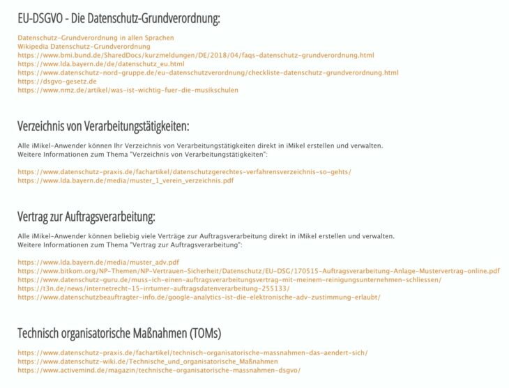 Linksammlung zum Thema DSGVO