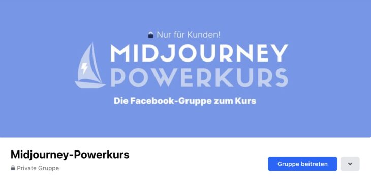 Die Facebook-Gruppe zum Midjourney-Kurs