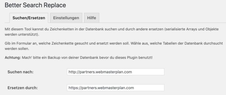 Mit Better Search Replace Affiliate-Links auf SSL umstellen