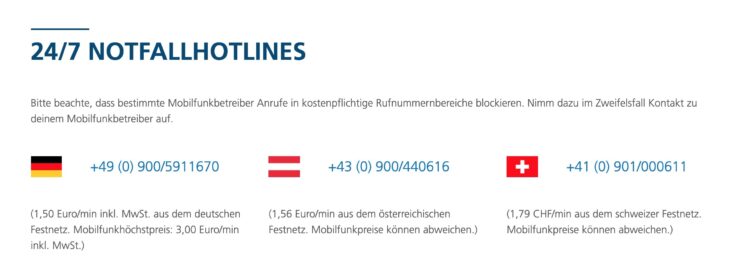 Die Notfall-Hotlines von Mittwald sind kostenpflichtig