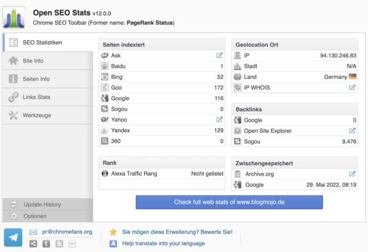 Open Seo Stats