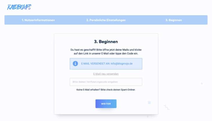 Den Account verifizieren