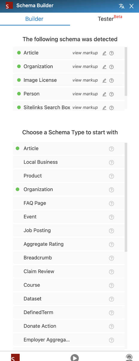 Schema Builder & Tester for Structured Data