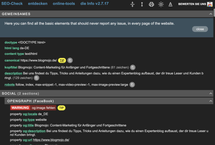 SEO Meta Inspector